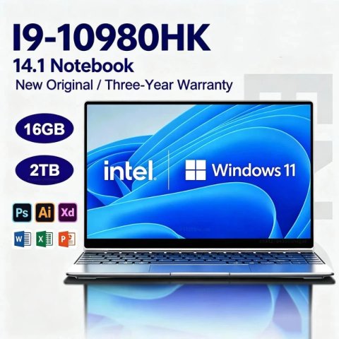 لابتوب 2026 Intel Core i9-10980HK بنظام Windows 11 Pro، شاشة 14.1 بوصة، ذاكرة RAM 16 جيجابايت، تخزين SSD 1 تيرابايت/2 تيرابايت، فتح بالبصمة، مناسب للمكتب والألعاب.